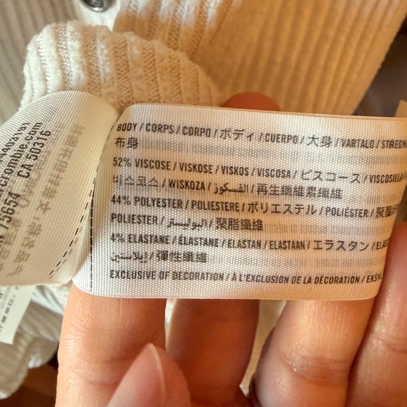 Abercrombie & Fitch Women's Cream Button-Down Shirt - Picture 3 of 4